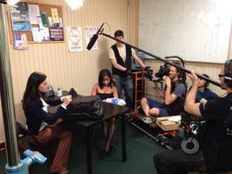 Interrogation scene on the set of The Life.