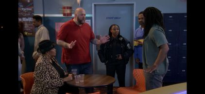 Mike Epps, Marsha Warfield, and Jon Ryckman in The Upshaws (2021)