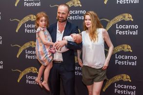 Lisa Brühlmann and Dominik Locher at an event for Goliath (2017)