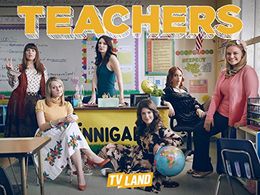 Katy Colloton, Kathryn Renée Thomas, Kate Lambert, Cate Freedman, Katie O'Brien, and Caitlin Barlow in Teachers (2016)