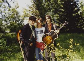 On set for Sexsmith & Kerr music video. Toronto Island. Ron Sexsmith, Liz Marshall, Don Kerr.