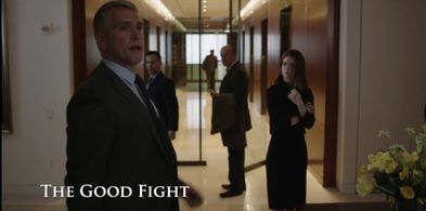 Rose Leslie and Mike McGowan in THE GOOD FIGHT