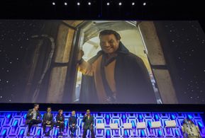 Anthony Daniels, Billy Dee Williams, Kathleen Kennedy, J.J. Abrams, Stephen Colbert, Hassan Taj, Brian Herring, Dave Cha