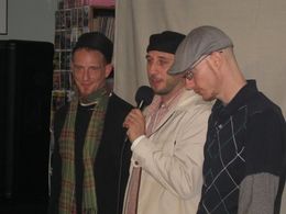 Joe Zara, Fred Zara and Christopher Zara at a screening of Average Community in New Jersey.