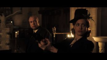 Steve Pemberton and Niamh Walsh in Good Omens (2019)