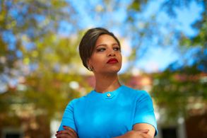 Hope Blackstock as a 1960's reporter in The Curse of Nanny Goat Island.