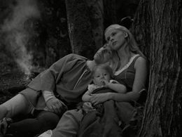 Bibi Andersson, Tommy Karlsson, and Nils Poppe in The Seventh Seal (1957)