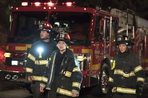 Jaina Lee Ortiz, Danielle Savre, and Grey Damon in Station 19 (2018)