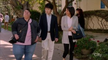 Still of Ethan Lee, Carla Jimenez, and Jackie Mah on Fox's The Mick (2018)