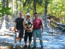 Director Robert Child, First AD Caryn Nowland, Special Effects Hank Atterbury on the set of The Wereth Eleven.