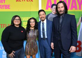 Keanu Reeves, Nahnatchka Khan, Randall Park, and Ali Wong at an event for Always Be My Maybe (2019)