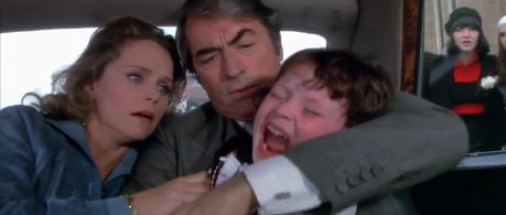 Gregory Peck, Lee Remick, and Harvey Stephens in The Omen (1976)