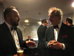 With Professor Martin Jarvis at the UK premiere of Written By Mrs Bach: Broken Silence at BAFTA