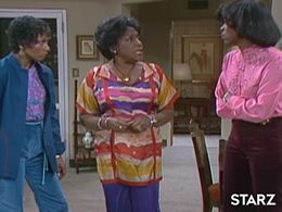 Roxie Roker, Isabel Sanford, and Berlinda Tolbert in The Jeffersons (1975)