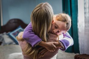 Welcoming her sister 