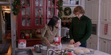 Vanessa Hudgens and Josh Whitehouse in The Knight Before Christmas (2019)