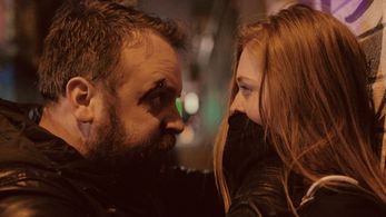 Still of Caylin Turner as Violet with Simon Phillips as David in the movie 