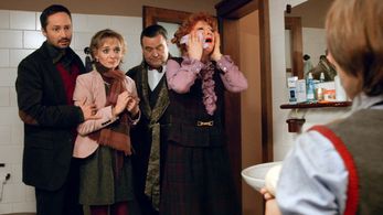 Jaroslava Kretschmerová, Václav Postránecký, Klára Oltová, and Jaroslav Plesl in Jirka and the White Mice (2013)