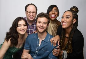 Dawnn Lewis, Mike McMahan, Noël Wells, Jack Quaid, and Tawny Newsome at an event for Star Trek: Lower Decks (2020)