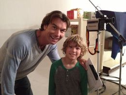 Van with Jerry O'Connel on set of GoGo Squeez