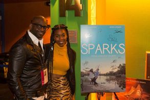 Dashawn Barnes and Tony Ducret at Pan African Film Festival screening of Sparks (2017)