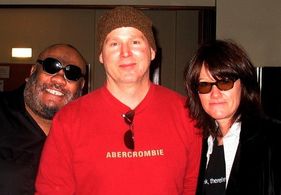 Ray Greene (center) with composer/performers Stew and Heidi Rodewald