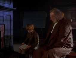 George C. Scott and Mark Strickson in A Christmas Carol (1984)