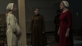 Elisabeth Moss, Ann Dowd, Ipsita Paul, and Alana Pancyr in The Handmaid's Tale (2017)