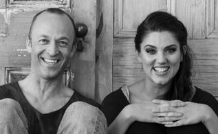 Paul Gerrard with Amanda Collins at a publicity event for Brief Candle Productions (April 17, 2014)