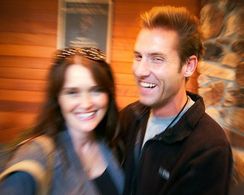 Director Brian Feeney and actress Alisha Seaton at the 2010 Big Bear Horror Film Festival screening of 