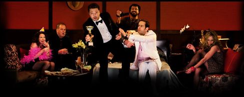 Jason Priestley, Tracy Dawson, Ernie Grunwald, Peter MacNeill, and Brooke Nevin in Call Me Fitz (2010)