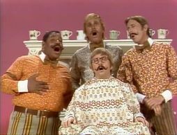 Dennis Allen, Johnny Brown, Arte Johnson, and Alan Sues in Rowan & Martin's Laugh-In (1967)