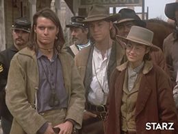 Travis Fine, Gregg Rainwater, and Yvonne Suhor in The Young Riders (1989)