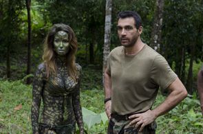 Adrian Paul and Bali Rodriguez in AE: Apocalypse Earth (2013)