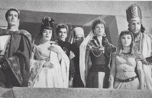 Brigid Bazlen, Rita Gam, Hurd Hatfield, Viveca Lindfors, Ron Randell, Guy Rolfe, and Frank Thring in King of Kings (1961