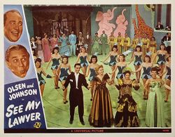 Carmen Amaya, Chic Johnson, Grace McDonald, Ole Olsen, and Lee Patrick in See My Lawyer (1945)