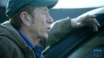 Bill Thorpe in a scene with Zoe Kazan from 