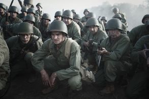 Richard Pyros, Ben Mingay, Andrew Garfield, and Goran D. Kleut in Hacksaw Ridge (2016)