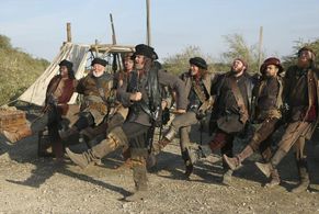 Hugh Bonneville, Leon Lopez, Tommie Earl Jenkins, Daniel Hoffmann-Gill, Martin Collins, and Adam Loxley in Galavant (201
