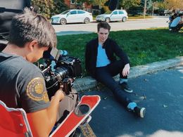 On set for Two Brothers