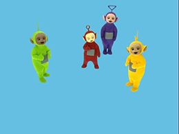 Pui Fan Lee, Mark Heenehan, John Simmit, and Nikky Smedley in Teletubbies Everywhere (2002)