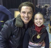 With John Barrowman on the set of 