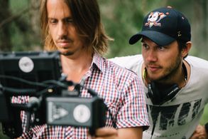 On set on the short film 