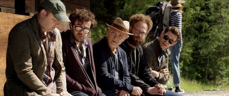 Harvey Keitel, Mark Gessner, Alex Beckett, Nate Dern, and Tom Lipinski in Youth (2015)
