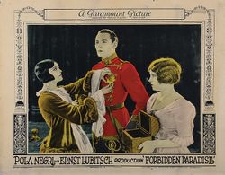 Rod La Rocque, Pola Negri, and Pauline Starke in Forbidden Paradise (1924)
