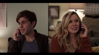 Jake Borelli and Becca Hurd