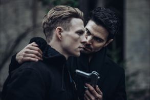 Toni Gojanovic and Patrick Gibson in Before We Die (2021)