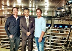 Interview for ABC7, Los Angeles. (L-R) John Scalco, George Pennacchio and Doug Maguire