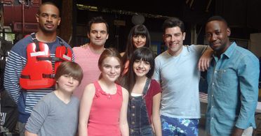 Stone Eisenmann on the set of New Girl