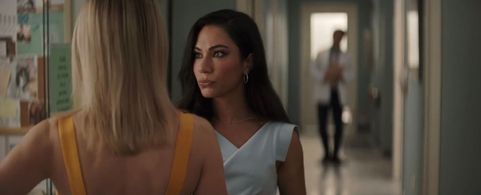 Emily Blunt, Valerie LeBlanc and Brian d’Arcy James in Pain Hustlers